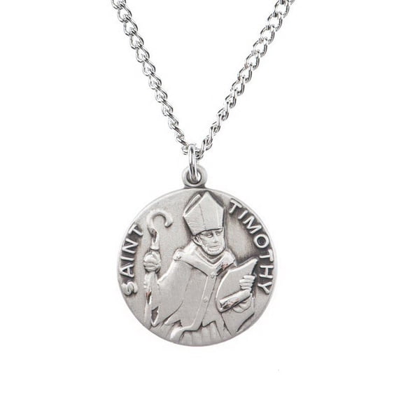 Jeweled Cross JC-9146/1MFT St. Timothy Medal on Chain