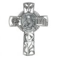 thumbnail image 1 of Pewter Catholic Saint St David Pray for Us Wall Cross, 5 Inch, 1 of 6