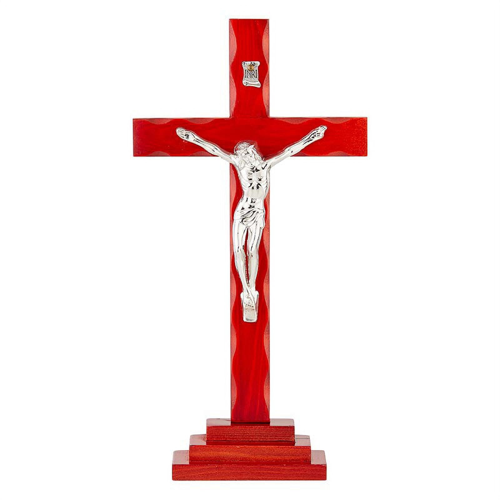 Jeweled Cross L6641 Standing Cherry Crucifix - Walmart.com