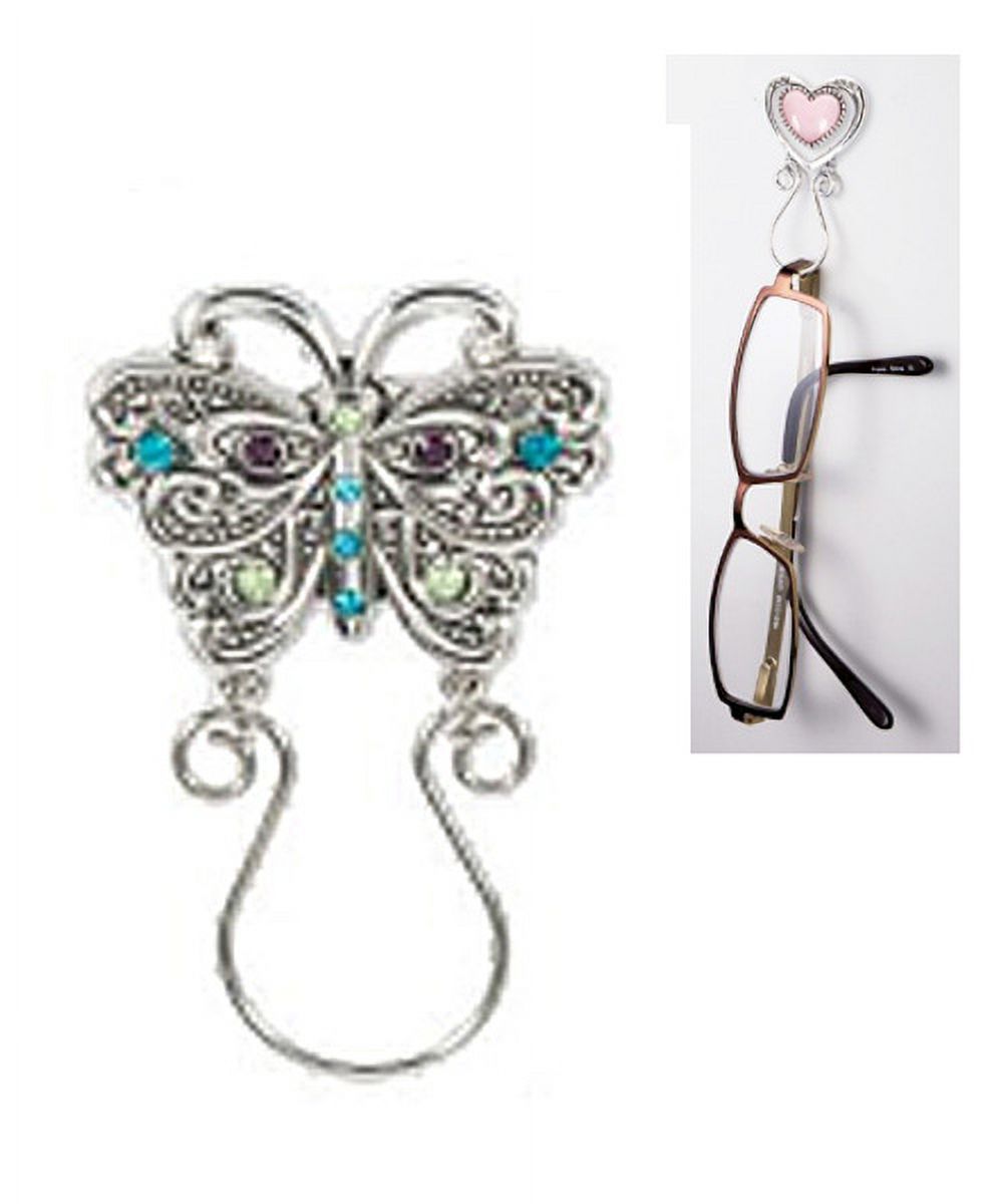 Jeweled Elegance Rhinestone Inlayed Butterfly Eyeglass Holder By Ganz