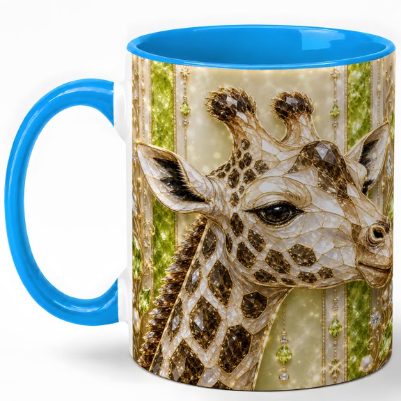 Jeweled Giraffe Coffee Mug, Safari Animal Mug, Ceramic 11 oz