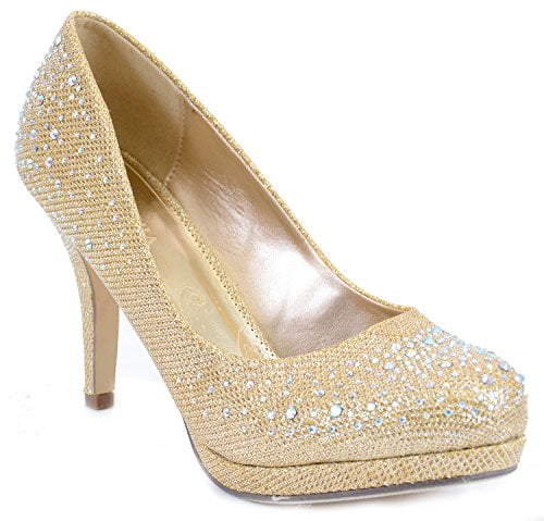 Gold beaded shop heels