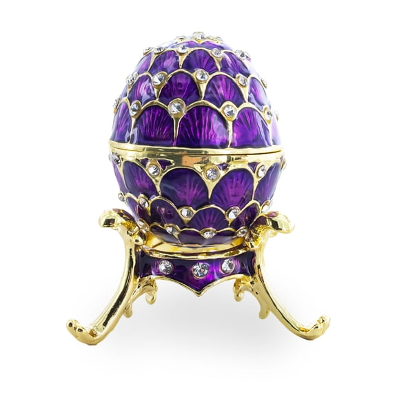 Golden Arches Purple Enamel Royal Inspired Imperial Easter Egg 2.25 Inches