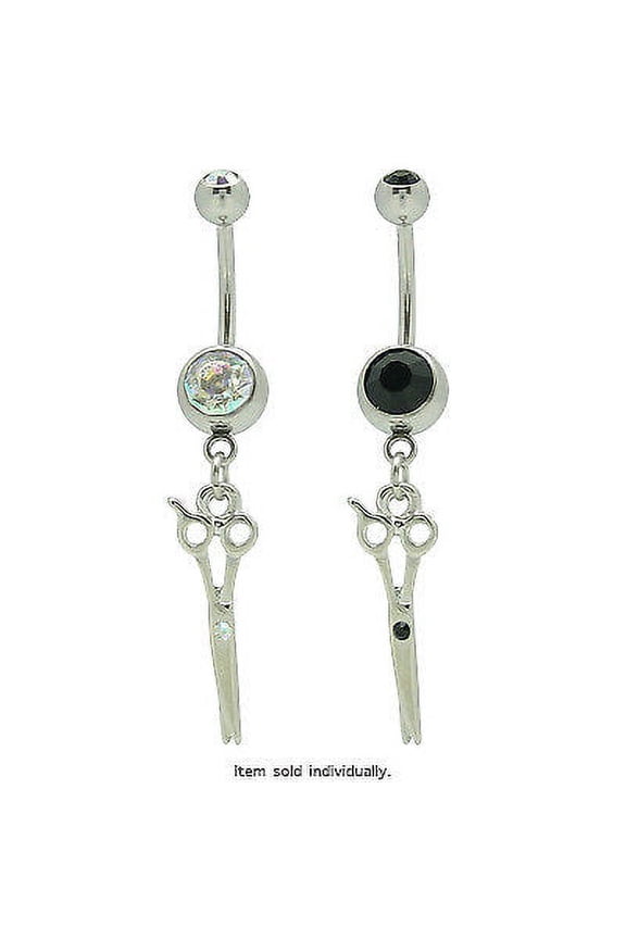 Jeweled Scissors Belly Ring