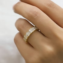 Jewelegant Baguette and Round Diamond Wedding Band - Half Eternity Wedding Band - Anniversary Gifts for Her