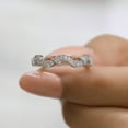 thumbnail image 1 of Jewelegant Vintage Wedding Band - 1.20 MM Round Moissanite Stackable Band - Antique Cross Over Milgrain Band, Bridal Set Band, Ring for Her, 1 of 6