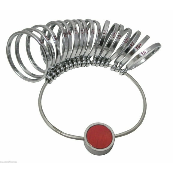Jeweler's Nickel-Plated Brass Jumbo Finger Gauge Ring Sizer - Sizes 16-24