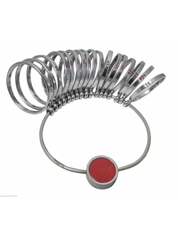 Jeweler's Nickel-Plated Brass Jumbo Finger Gauge Ring Sizer - Sizes 16-24