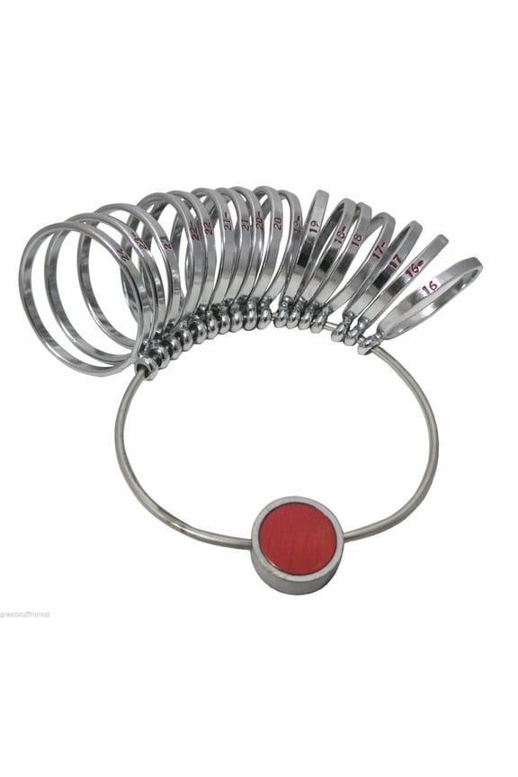 Jeweler's Nickel-Plated Brass Jumbo Finger Gauge Ring Sizer - Sizes 16-24