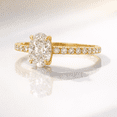 thumbnail image 1 of Jewelerix 1.5 Carat Oval Cut Moissanite Engagement Ring in Vermeil Yellow Gold, Pave Band, Anniversary Gift, 1 of 4