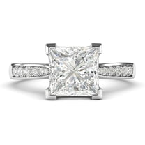 Jewelerix 1.50 CT Princess Split Shank Engagement Unique Ring for Women Plated White Gold Ring Valentine Gift for Special One