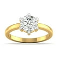 thumbnail image 1 of Jewelerix 1 CT Round Cut Ring 14K Gold Plated Moissanite Diamond Engagement Ring Proposal Forever One Her Birthday Gift Ring, 1 of 5
