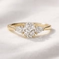 thumbnail image 1 of Jewelerix 10K Vermeil Gold Three-Stone Oval-Cut Ring with Moissanite Side Stones – Perfect Engagement, Anniversary or Birthday Gift for Love, 1 of 3