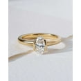thumbnail image 1 of Jewelerix 10K Yellow Gold Vermeil Ring Oval East-West Engagement Solitaire Ring, Modern Half-Bezel Setting Perfect for Birthday Gift, 1 of 4