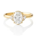 thumbnail image 1 of Jewelerix 10K Yellow Gold Vermeil Valentine Day Ring Luxury Oval Cut Engagement Ring Handmade Moissanite Side Stone Women Bridal Gift Jewelry, 1 of 5