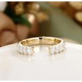 thumbnail image 1 of Jewelerix 14K Gold Vermeil Open Ring for Women, Engagement Cuff Band with Oval Stones, Dainty Stackable Ring Wedding Proposal Jewelry, 1 of 6