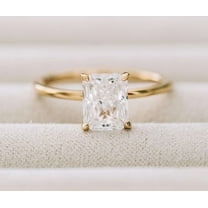 Jewelerix 14K Plated Yellow Gold Radiant Cut Ring 1 CT Moissanite Diamond Engagement Ring Dazzling Wedding Ring