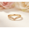 thumbnail image 1 of Jewelerix 14K Vermeil Yellow Gold Engagement Ring V Shape Moissanite Diamond Wedding Band Dainty Brilliant Round Cut Proposal Jewelry Gift, 1 of 3