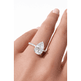 thumbnail image 1 of Jewelerix 14K White Gold Pear Shaped Moissanite Engagement Ring with Pave Band for Women, Birthday Gift, 1 of 3