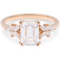 thumbnail image 1 of Jewelerix 14K White/Yellow/Rose Gold Ring Emerald Cut Moissanite Diamond Engagement Ring 2 CT Promise Bridal Ring, 1 of 2