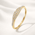 thumbnail image 1 of Jewelerix 14K Yellow Gold Vermeil Moissanite Pavé Ring | Women’s Round Cut Diamond Wedding Band | Anniversary Promise Ring, 1 of 3