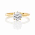 thumbnail image 1 of Jewelerix 14K Yellow Gold Vermeil Promise Day Ring Dainty Round Shape Wedding Ring for Her Minimalist Moissanite Diamond Engagement Ring, 1 of 6