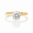 thumbnail image 1 of Jewelerix 14K Yellow Gold Vermeil Promise Day Ring Dainty Round Shape Wedding Ring for Her Minimalist Moissanite Diamond Engagement Ring, 1 of 6
