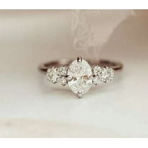 Jewelerix 2.50 CT Oval Cut Ring Comfort Fit Moissanite Diamond Engagement Ring Silver Wedding Promise Rings for Her