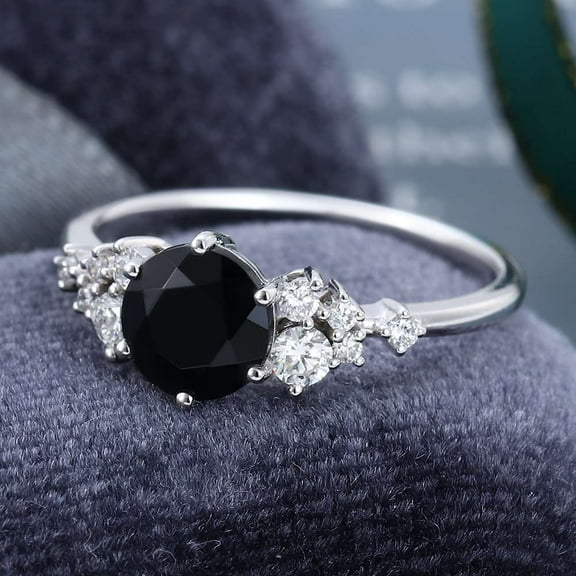 Jewelerix 2 CT Moissanite Diamond Engagement Ring Silver Round Cut Ring Comfort Fit Amazing Birthday Gift for Sister