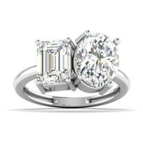 Jewelerix 2 CT Oval Cut Ring 14K Gold Plated Moissanite Diamond Engagement Ring Emerald Classic Birthday Gift for Sister