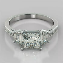 Jewelerix 2 CT Princess Cut Ring 925 Sterling Silver Moissanite Diamond Ring Gift for Special One