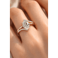 thumbnail image 1 of Jewelerix 2 Carat Oval Cut Moissanite Bypass Engagement Ring in 14K Yellow Gold Vermeil, Criss Cross Pavé Anniversary Ring, 1 of 4
