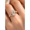 thumbnail image 1 of Jewelerix 2 Carat Oval Cut Moissanite Bypass Engagement Ring in 14K Yellow Gold Vermeil, Criss Cross Pavé Anniversary Ring, 1 of 4