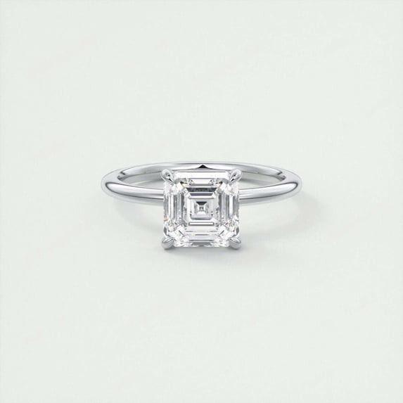 Jewelerix 925 Silver Asscher Cut Ring 1 CT Moissanite Diamond Engagement Ring Proposal Mother's Day Special Gift