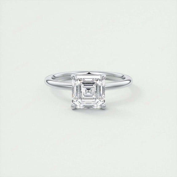 Jewelerix 925 Silver Asscher Cut Ring 1 CT Moissanite Diamond Engagement Ring Proposal Mother's Day Special Gift