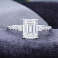 thumbnail image 1 of Jewelerix 925 Silver Emerald Cut Ring 2 CT Moissanite Diamond Engagement Ring Beautiful Handmade Jewelry Anniversary Promise Ring Gift for Her, 1 of 5