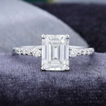Jewelerix 925 Silver Emerald Cut Ring 2 CT Moissanite Diamond Engagement Ring Beautiful Handmade Jewelry Anniversary Promise Ring Gift for Her