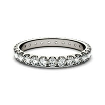 Jewelerix 925 Silver Round Cut Ring Full Eternity Band Moissanite Diamond Ring 2 CT Proposal Engagement Ring