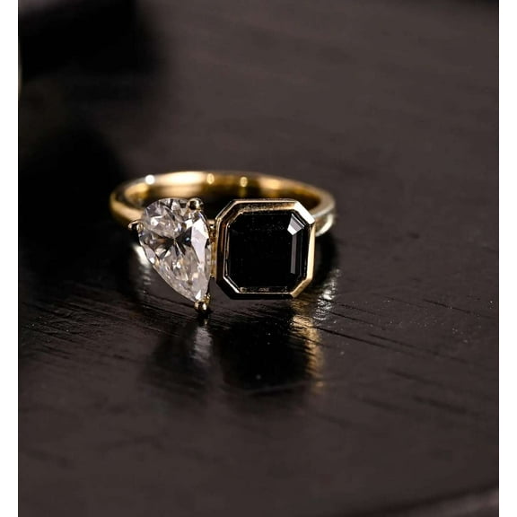 Jewelerix Asscher Cut Ring 2 CT Moissanite Diamond Engagement Ring Plated Rose Gold Gorgeous Comfort Fit Mother's Day Gift