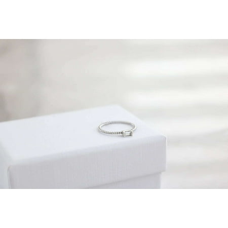 Jewelerix Baguette Cut Ring 1.30 CT Beautiful Moissanite Diamond Engagement Ring 10K Birthday Gift for Sister