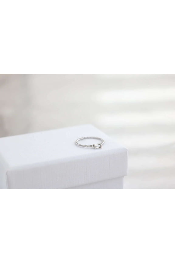 Baguette Cut Ring 1.30 CT Beautiful Moissanite Diamond Engagement Ring 10K Birthday Gift for Sister