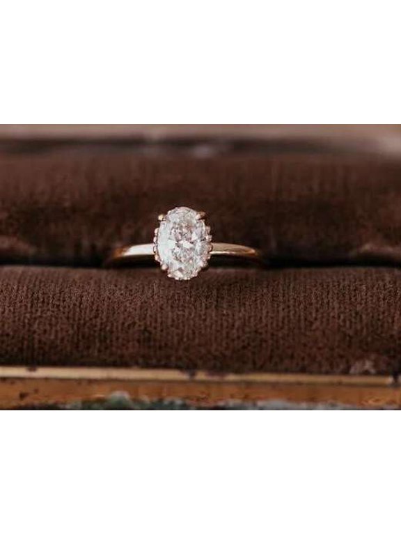 Beautiful Handmade Jewelry 1 CT Oval Cut Moissanite Diamond Engagement Ring Forever one Her Birthday Gift Ring