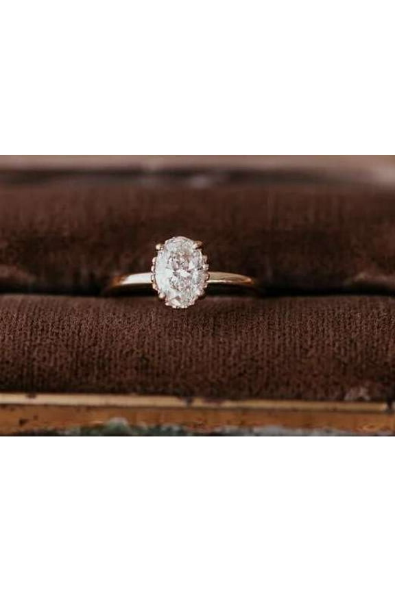 Beautiful Handmade Jewelry 1 CT Oval Cut Moissanite Diamond Engagement Ring Forever one Her Birthday Gift Ring
