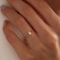 thumbnail image 1 of Jewelerix Bezel Emerald Cut Solitaire Ring for Women 10K,14K Yellow Gold Vermeil Engagement Ring Minimalist Moissanite Dainty Christmas Gift Ring, 1 of 6