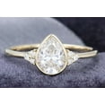 thumbnail image 1 of Jewelerix Bezel Pear Cut Ring 1.50 CT Moissanite Diamond Engagement Ring Plated Yellow Gold Gorgeous Mother's Day Gift, 1 of 5