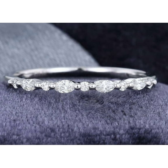 Jewelerix Brilliant 1.50 CT Moissanite Diamond Engagement Ring Marquise Cut Plated Silver Gold Ring Special Gift For Her