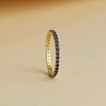 thumbnail image 1 of Jewelerix Brilliant 14K Gold Plated Blue Sapphire Eternity Band Ring for Women – Dainty Stackable Full Eternity Wedding Ring, 1 of 5