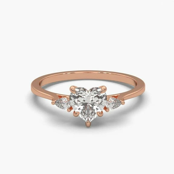 Jewelerix Brilliant Heart Cut Ring 1.30 CT Moissanite Diamond Engagement Ring Plated White/yellow/Rose Gold Anniversary Ring