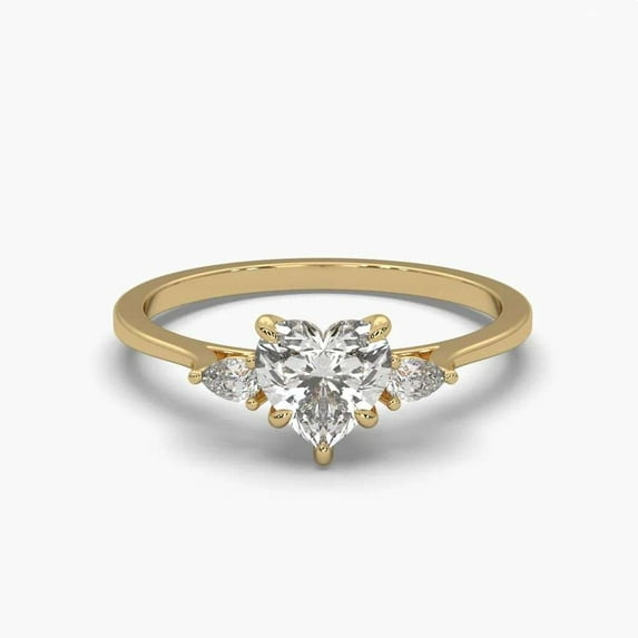 Jewelerix Brilliant Heart Cut Ring 1.30 CT Moissanite Diamond Engagement Ring Plated White/yellow/Rose Gold Anniversary Ring