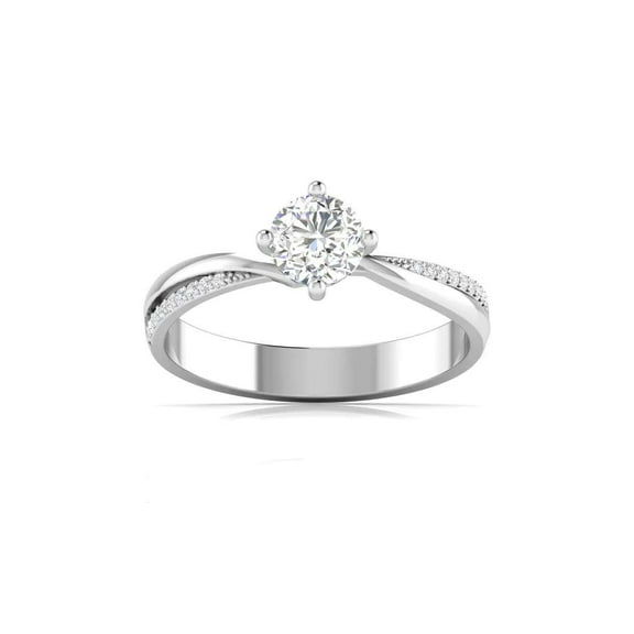 Jewelerix Brilliant Round Cut Ring 1.50 CT Moissanite Diamond Engagement Ring Plated 14K White/Yellow/Rose Gold Wedding Ring